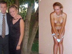 Dressed-undressed photos of sexy MILFs and housewives