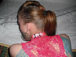 MILF slut with a hairy pussy gets leashed, controlled and fuckedImgAltDescription