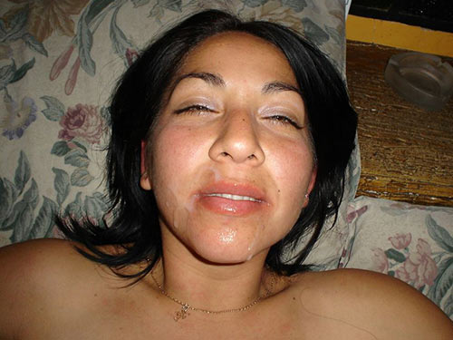 Big facial cumshot for a wasted MILF wife