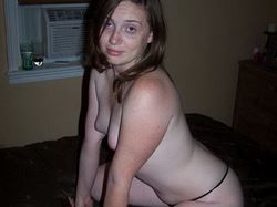 Chubby amateur MILF with a big ass naked at home