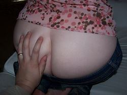 Chubby amateur MILF with a big ass naked at home