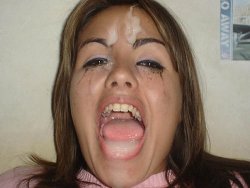 WifeBucket Pics | Her make-up got ruined by this big facial cumshot