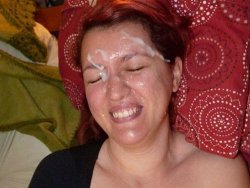 WifeBucket Pics | Mature wife surprised with an unexpected facial cumshot