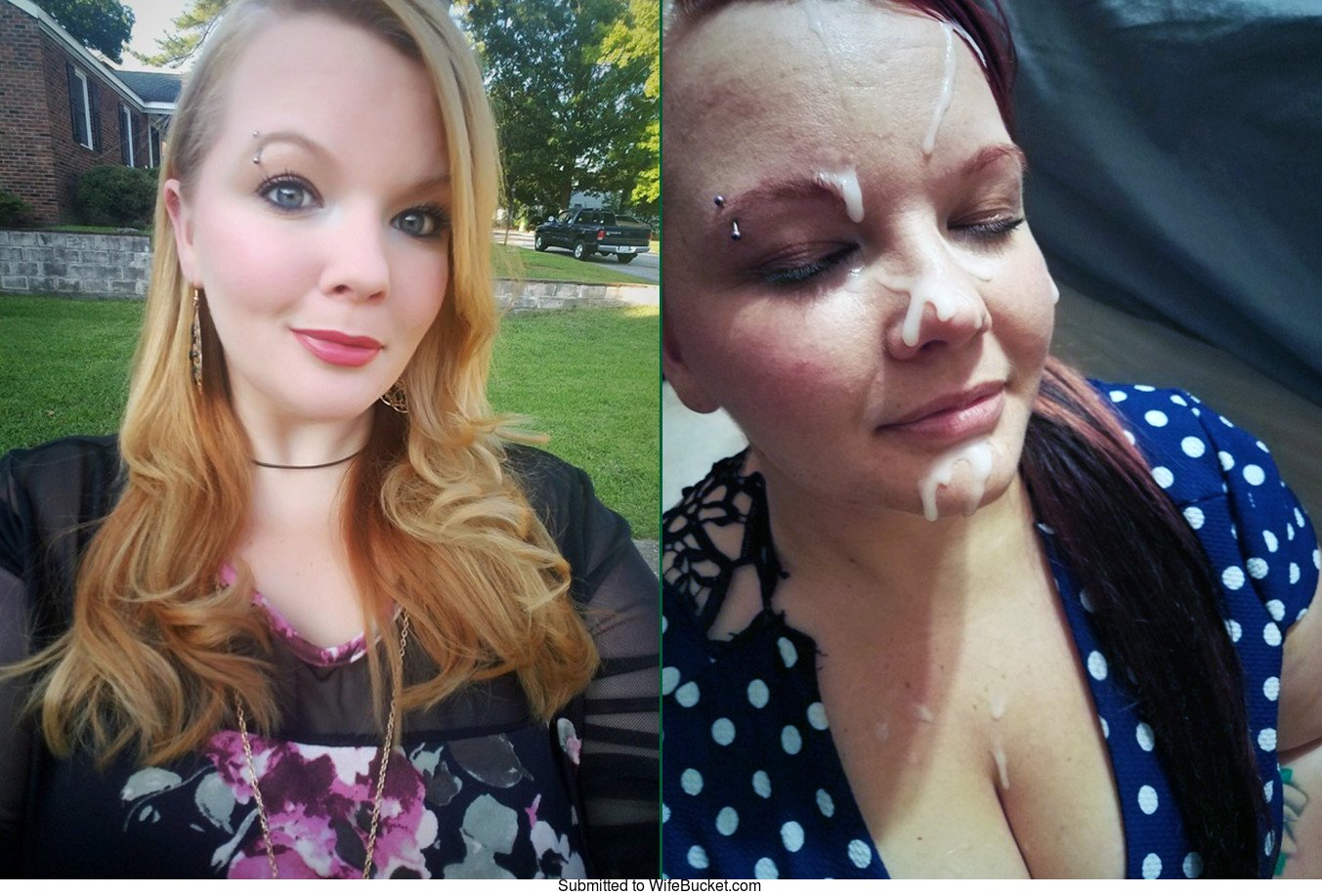 Before After Milf Facial Cumshots - WifeBucket | Before and after the big facial!