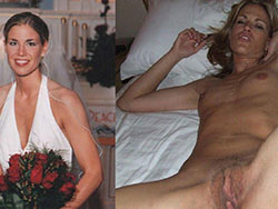 WifeBucket Pics | Skinny MILF bride before-after nudes