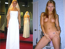 WifeBucket Pics | Dressed-undressed photo of a sexy bride