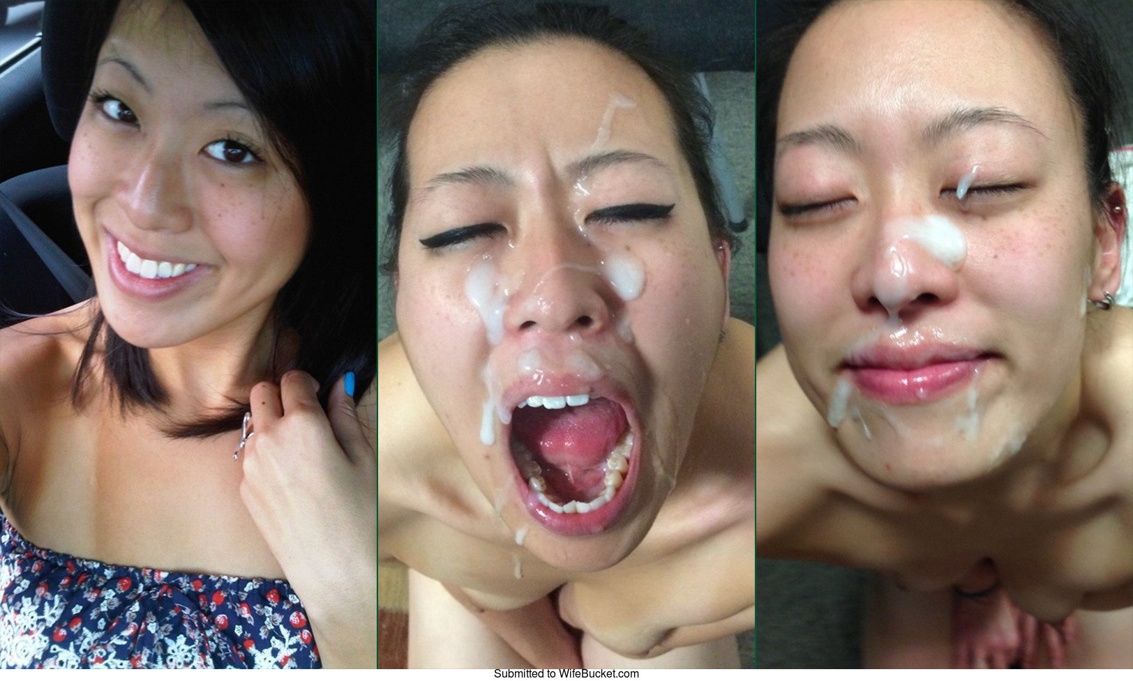 WifeBucket Dirty wives before and after the big facial! hq pic