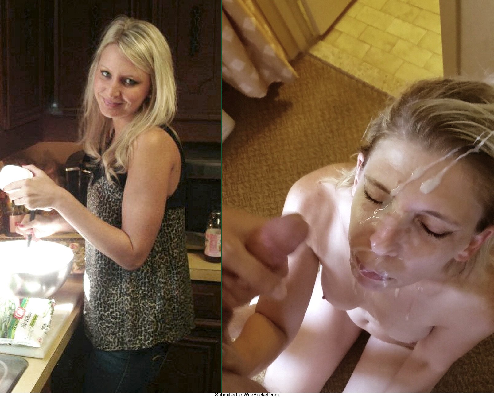 WifeBucket Dirty wives before and after the big facial!