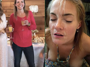 WifeBucket Pics | Blonde wife before-then-after facials
