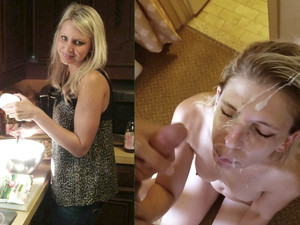 300px x 225px - WifeBucket | Dirty wives before and after the big facial!