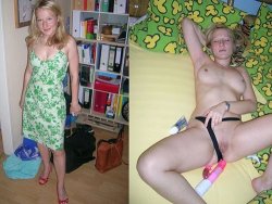 Dressed-undressed video from a blonde MILF wife