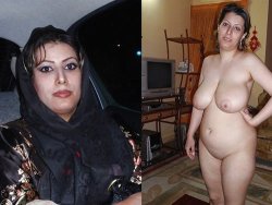 Before-after sex tape of a big-tit Arab wife