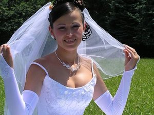 These user-submitted pics of someone's bride in home porn are definitely vintage - I guess they were taken 10, maybe even 15 years ago! It's a great trip down memory lane for this couple - not only to keep extensive photo memories of their fucking but also to submit them to WifeBucket! She looks beautifil in her wedding dress and truly slutty when naked or giving blowjobs or getting fucked - enjoy the free pics and grab more bride porn pictures inside our member area!
