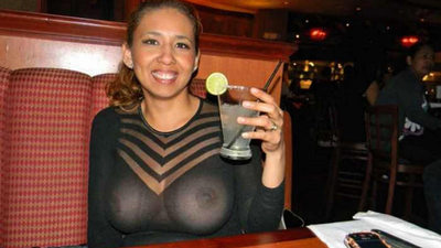 Latina MILF went in public with a see-through dress