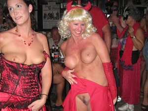 These mature wives love going to their favorite swingers club in sexy lingerie and hot costumes.